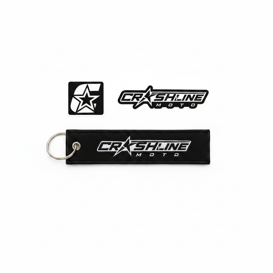 CrashlineMoto Sticker & Keychain Bundle